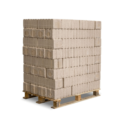 Heizfuxx RUF Original Red Hartholzbriketts – 960 kg Palette (96 × 10 kg) – Hochverdichtete RUF-Briketts für Kamin & Ofen